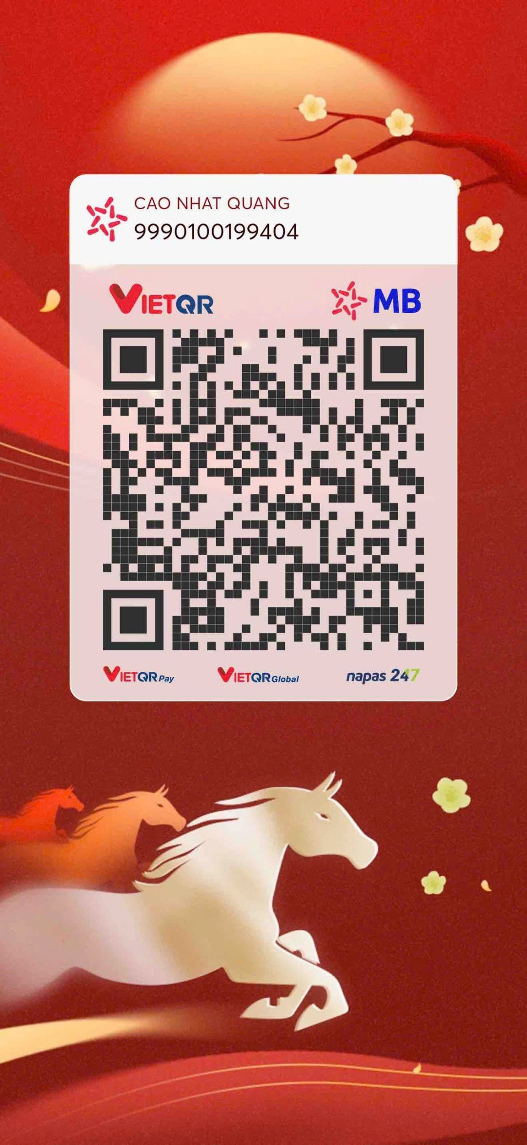 QR chuyển khoản MB Bank - CAO NHAT QUANG